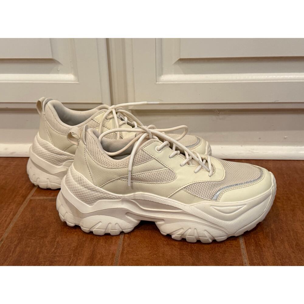 Dream Pairs Breathable Mesh Platform Sneakers White Size 8.5 - Picture 4 of 11